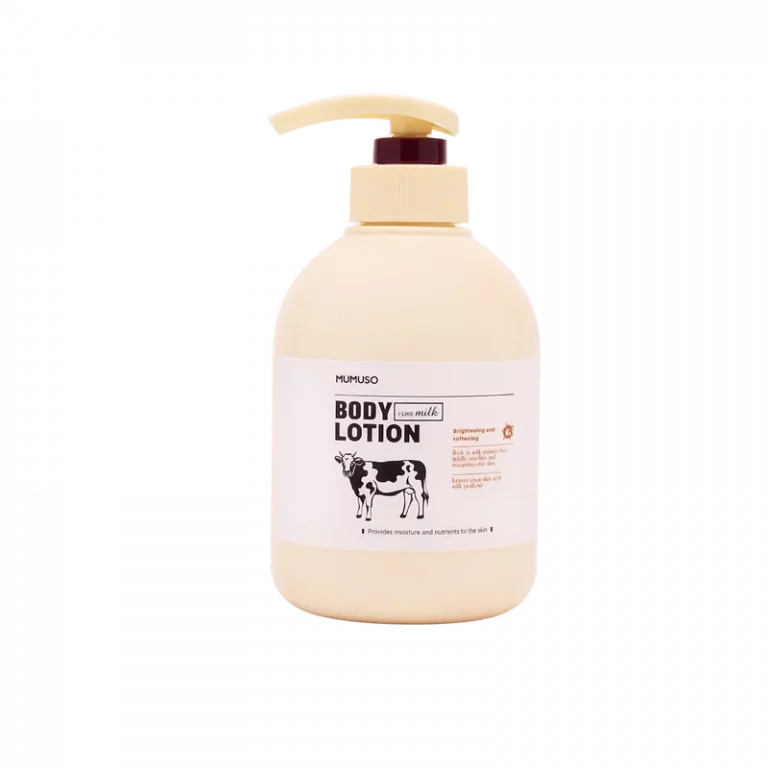 MUMUSO Bodylotion mit Milchextrakt, 500 g (Natur) – pflegende Körperlotion für trockene Haut, spendet Feuchtigkeit.