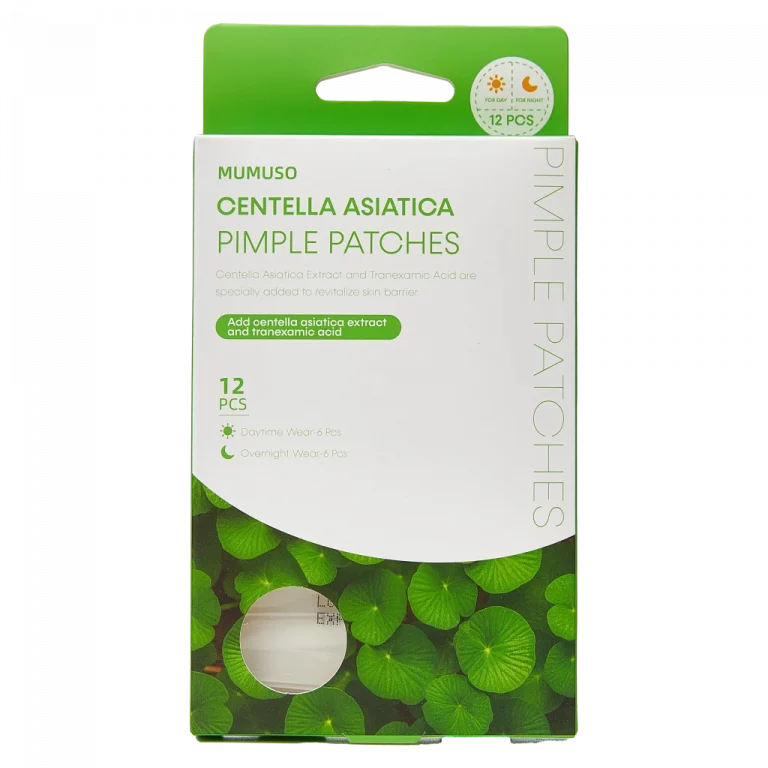 MUMUSO Pickel Patch Set mit Centella Asiatica, 12-teilig, transparent – effektive Pimple Patch Anwendung für Tag und Nacht.